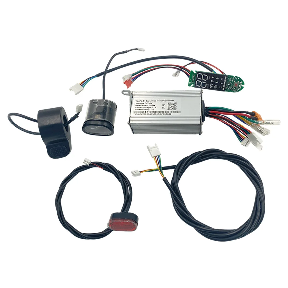 

10 Inch 36V 500W Scooter Brushless Controller Include Meter Extension Cord and Lighting System E-Scooter Replacement Parts
