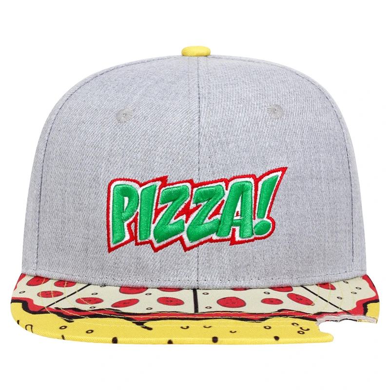 1 buah topi Hip Hop bordir huruf PIZZA uniseks topi santai tabir surya dapat disesuaikan luar ruangan liburan pariwisata perjalanan musim panas musim semi