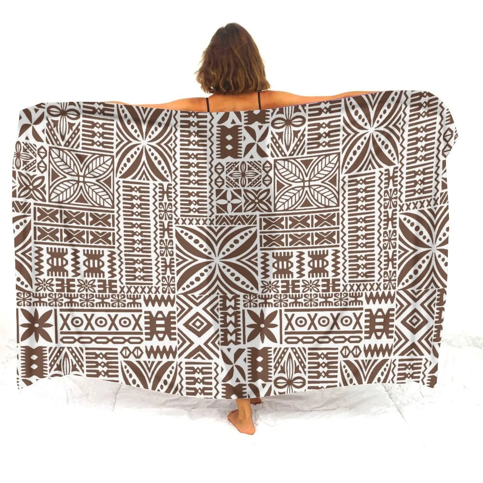 

Полинезийское женское платье-саронг с цветочным узором, накидка-саронг, шаль в стиле ретро, настраиваемый узор