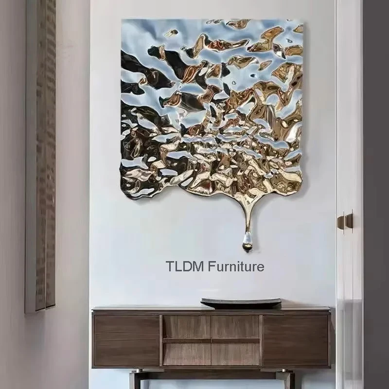 Mirror Stainless Steel Hanging Decorations Bump Ripple Water Drop Wall Hanging Nordic Home Decor American Porch Wall Decoration