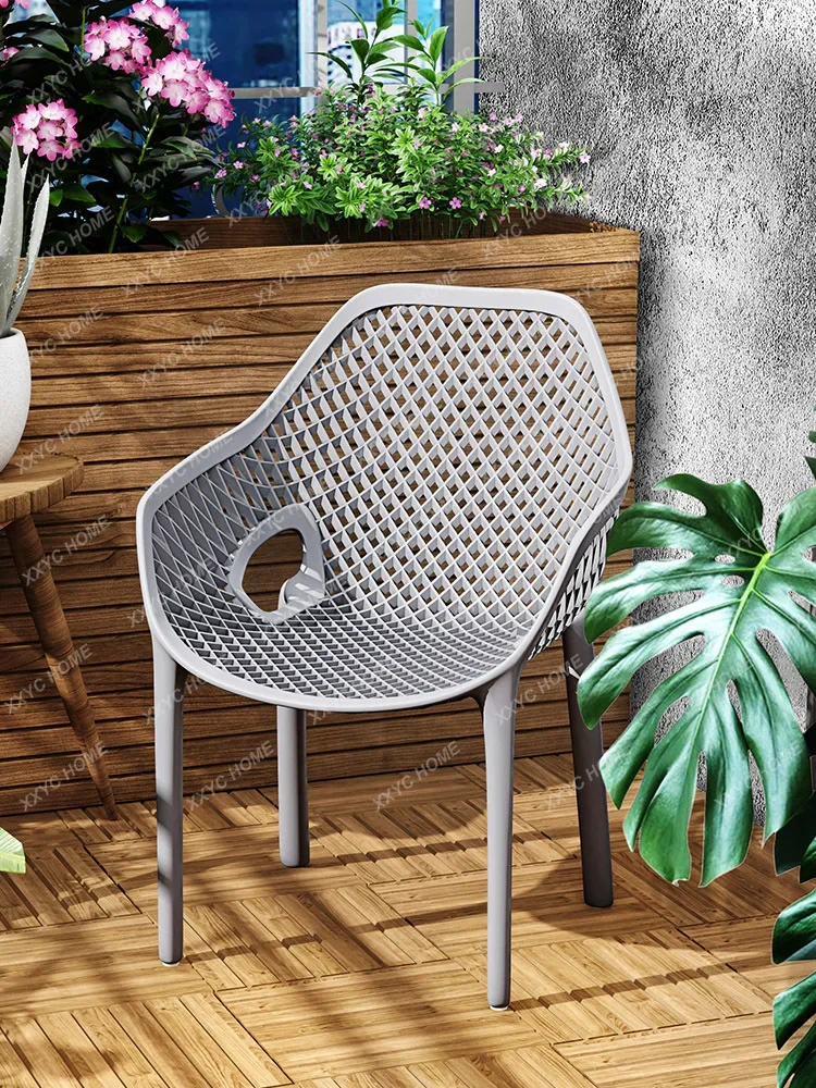 

HollowBackrest Outdoor Household Thickened Leisure Dining Rattan Chair Balcony Stool