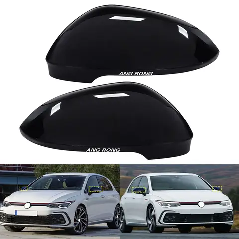 Для VW Golf MK8 2020 + No Lane Assist глянцевое черное крыло крышки зеркала заднего вида