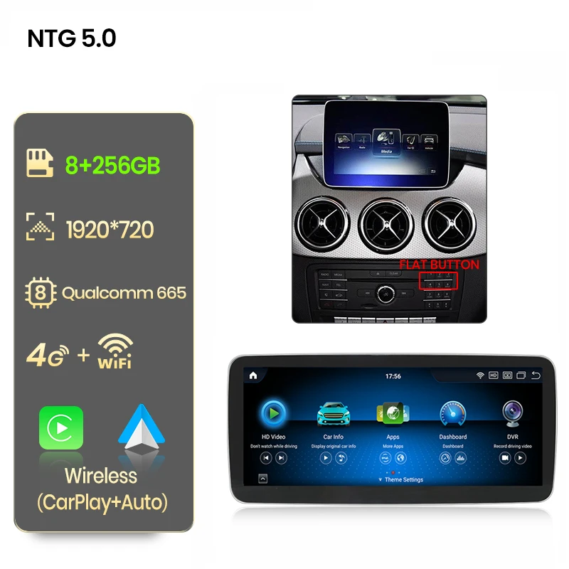Junsun Qualcomm 665 Draadloze CarPlay Android Auto Radio Voor Mercedes Benz B Klasse W245 W246 2011-2018 GPS Intelligente Systeem