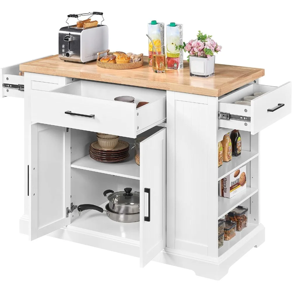 Chariot roulant d'îlot de cuisine avec 3 wers de proximité, armoire de rangement de cuisine à roulettes avec étagères ouvertes, îlots de cuisine et chariots