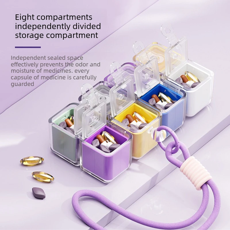 

Food-grade Sealed Drug Packaging Boxes Storage Box Lanyard Portable Magnetic Medicine Box Storage Organizer Closet Organizer