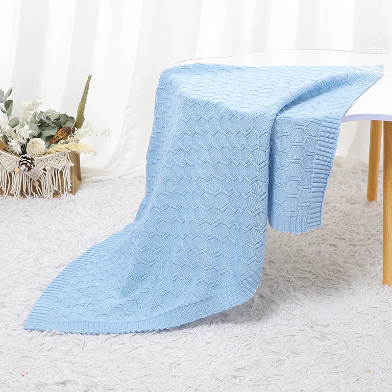 Newborn Baby Blanket 90*70CM Infant Girl Boy Bedding Quilt Fashion Solid Plaid Toddler Stroller Swaddling Super Soft Sleep Cover