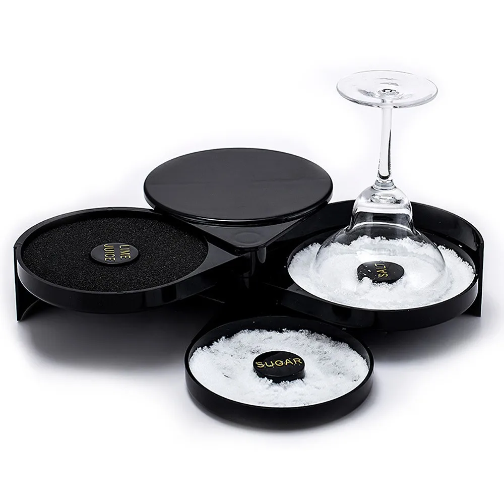 Three-Layer Plastic Salt Side Box, Salt Dipping Saucer Sugar Side Box, Juice Cocktail Seasoning Box, Kitchen Bar Counter Supplie