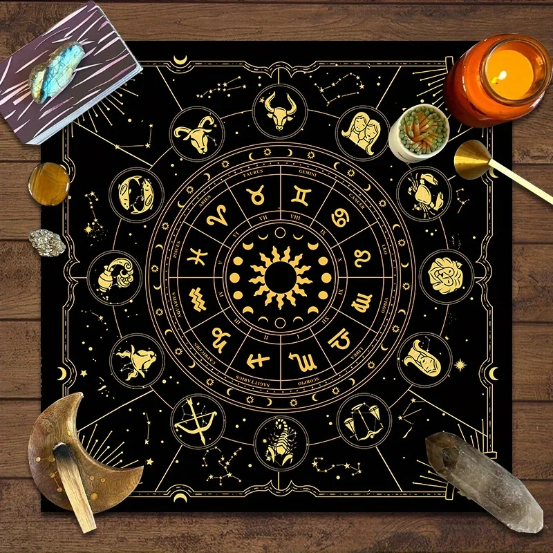 VIKAMA psychedelic constellation tarot tablecloth divination altar cloth astrological oracle card pad game room dormitory decor