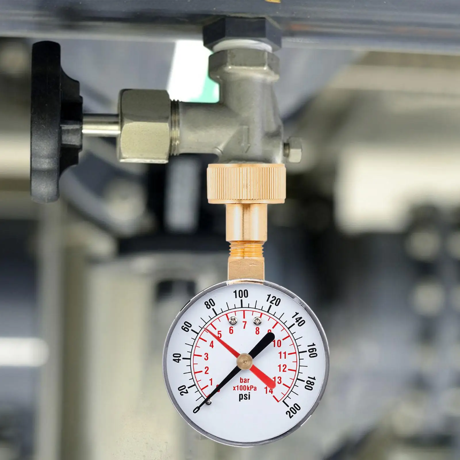 

Pressure Gauge 0-200 PSI with Red Pointers Fuel Air Compressor Pressure Gauge