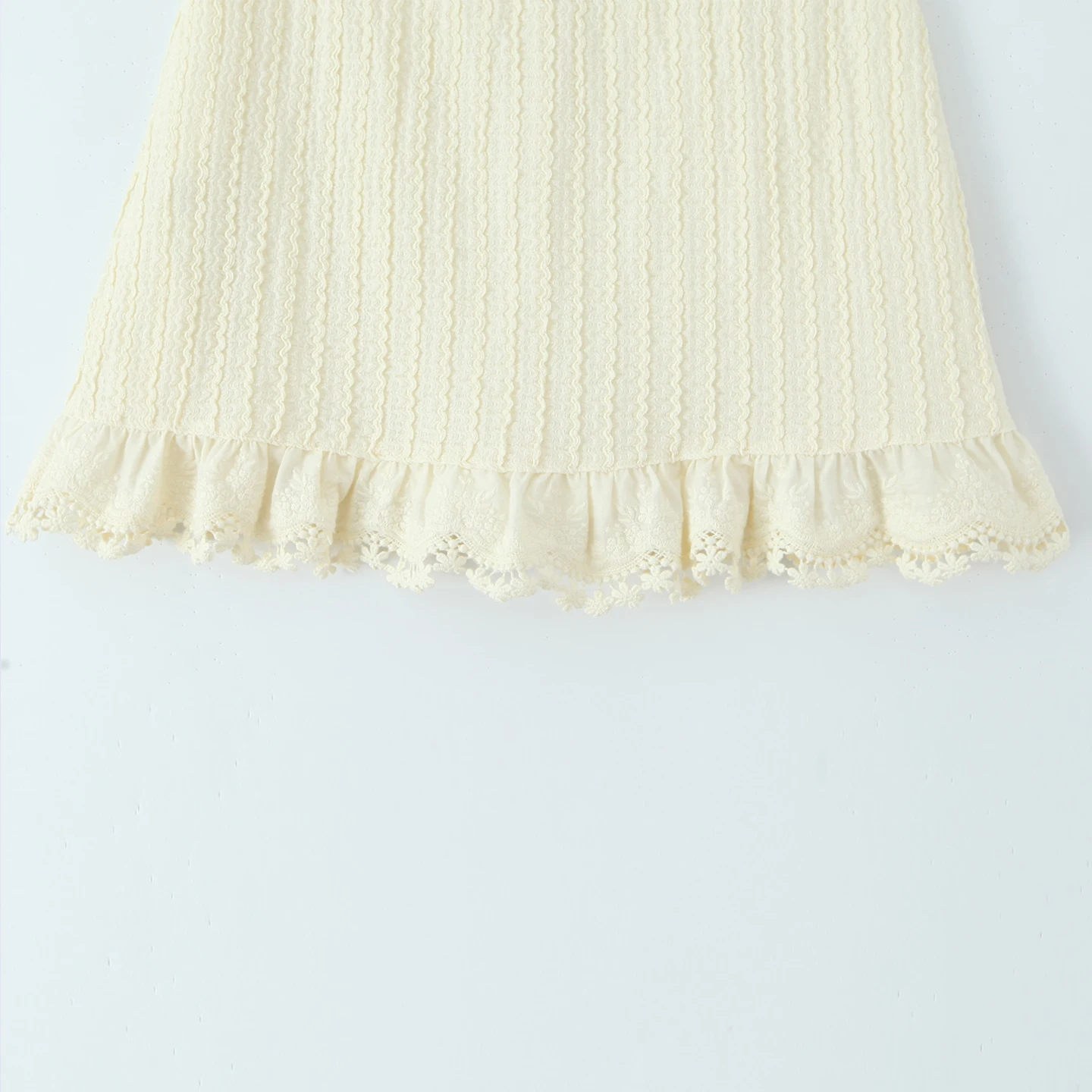 

Retro Lace Trim Splicing Knitted Skirt High Waist A-Line Silhouette Polyester Fabric Commute Sle Stand Fit ort Skirt