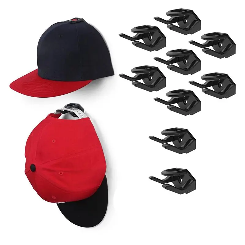 NEW HOT In Stock-8Pcs Hat Hooks For Wall Hat Rack For Baseball Cap Hat Display Hat Hangers For Wall Black