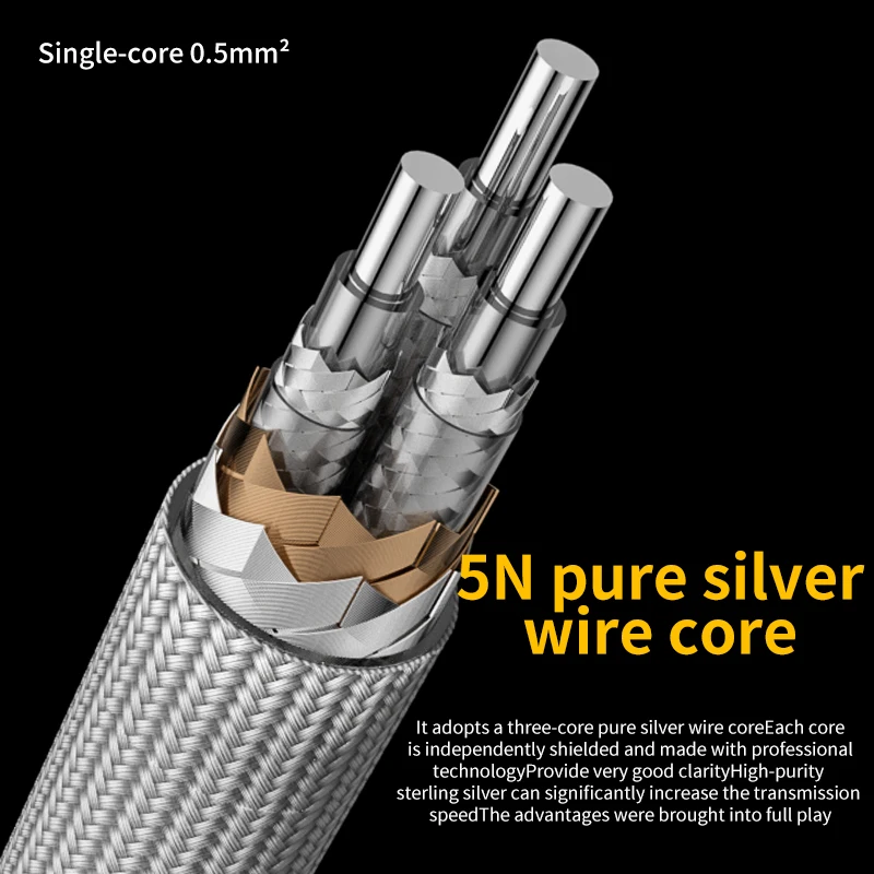 Xangsane HiFi reines Silber AES digitales symmetrisches XLR-Kabel 110 Ohm symmetrisches koaxiales digitales Signalkabel