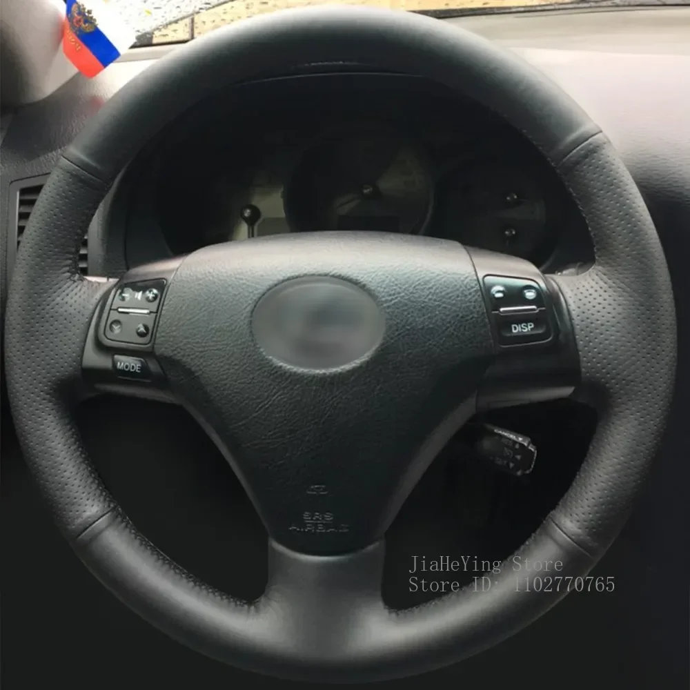 

Hand-Stitched Non-slip Durable Black Leather Steering Wheel Cover Wrap for Lexus GS300 2004-2007 ES250 2005 Interior Accessories