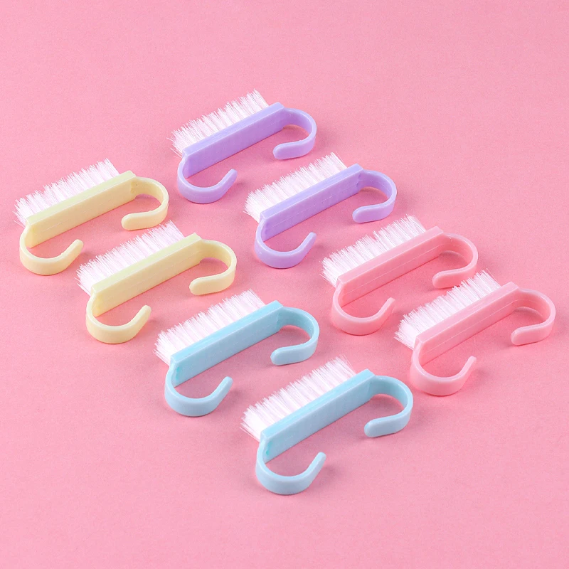 10Pcs/Pack Small Nail Cleaning Brushes Dust Cleaner Tools Colorful Clean Brushes For Nail Manicure Plastic Nail Art Brush