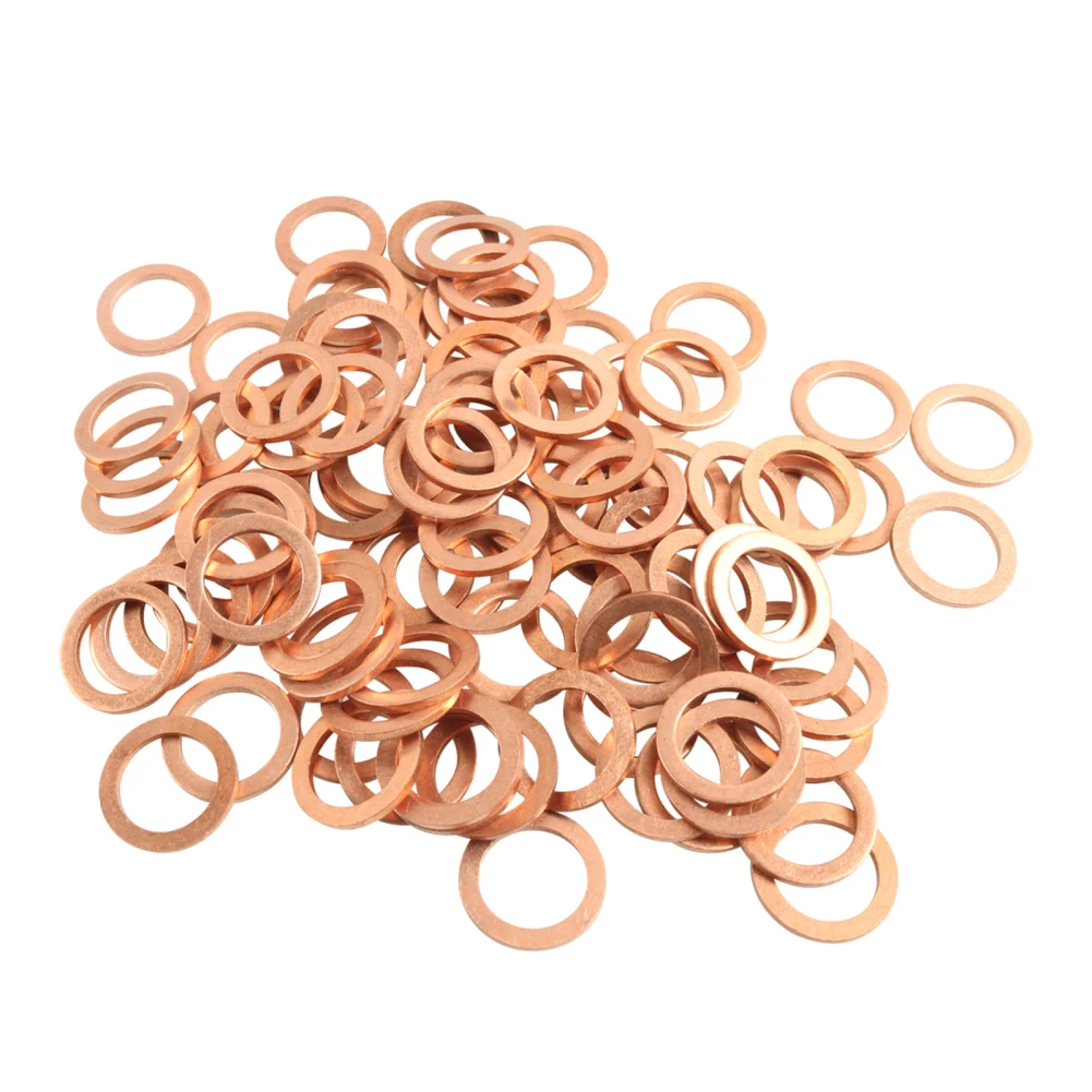 

25pcs 14mm Copper Oil Drain Plug Gasket Washer 007603-014106 Replaces Oil Drain Plug Washer Seals Kit Car Accessories