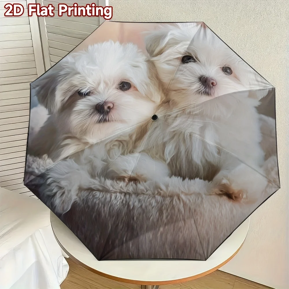 

Автоматический зонт с милыми мальтийскими собаками – компактный складной зонт, прочная железная рама и 8-спицевая конструкция, автоматическое открытие/закрытие