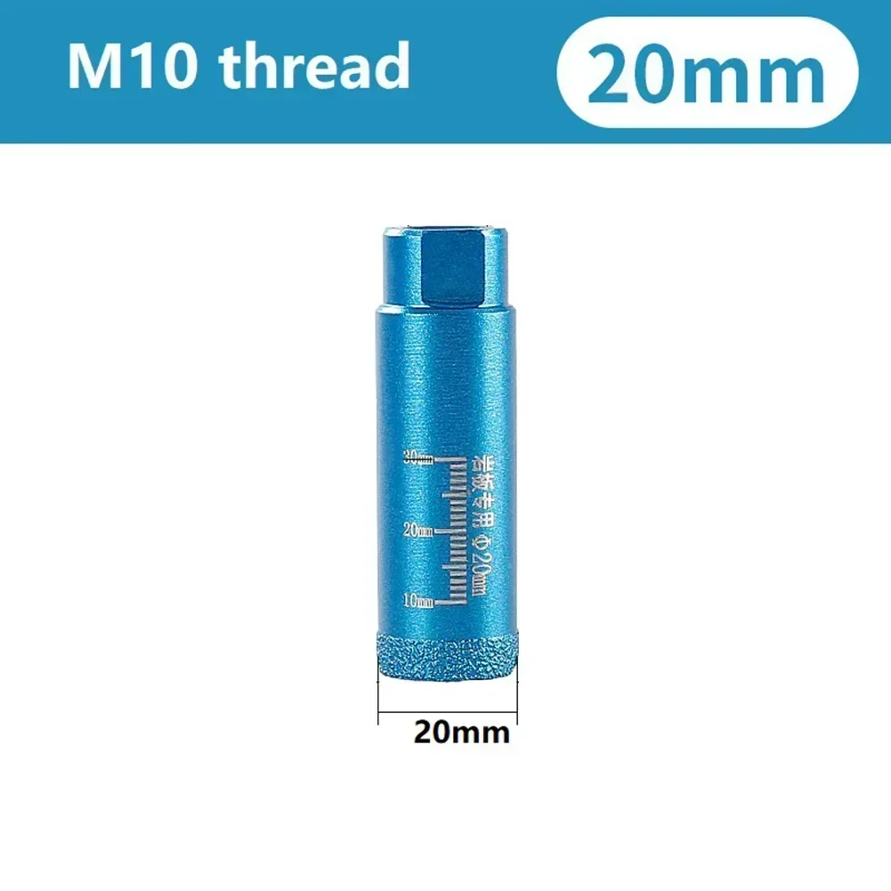 

Power Tool Hole Drill Blue 20mm--60mm Diamond Drilling Core Bit Dry Vacuum Brazed Hole Saw Less Heat M10 Thread