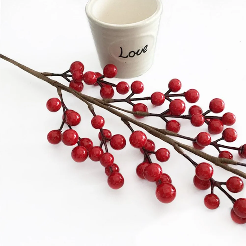 

2 Pcs Decoration Artificial Bouquet Xmas Garland Flower Arrangement Accessory Household Red