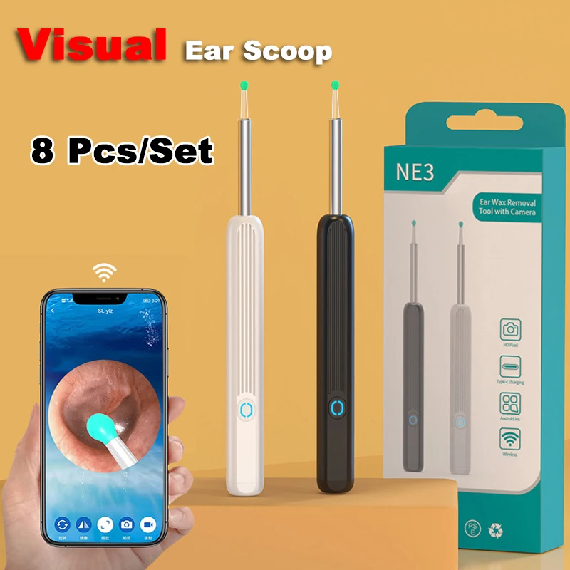 Smart Visual Ear Cleaner HD Ear Sticks Otoscope TYPE C Charging Endoscope Wax Removal Tool Earpick Mini Camera Health Care Set