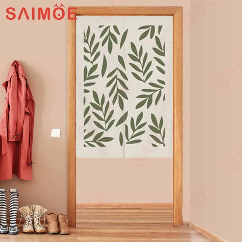 Modern Green Door Curtain Japanese Curtains for Living Room Bedroom Simplicity Porch Partition Curtain Kitchen Bathroom Hanging