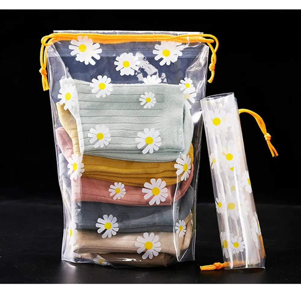 10PCS Drawstring Storage Bag Matt Transparent Waterproof Packaging Travel Clothing Household Wardrobe Foldable Organization Bag