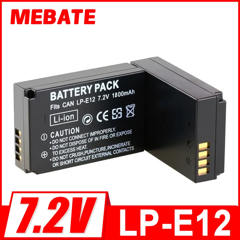 LPE12 LP-E12 LP E12 Camera Battery 1800mah For Canon Rebel SL1 100D Kiss X7 EOS-M EOS M M2 EOS M10 M50 M100 Digital Batteries