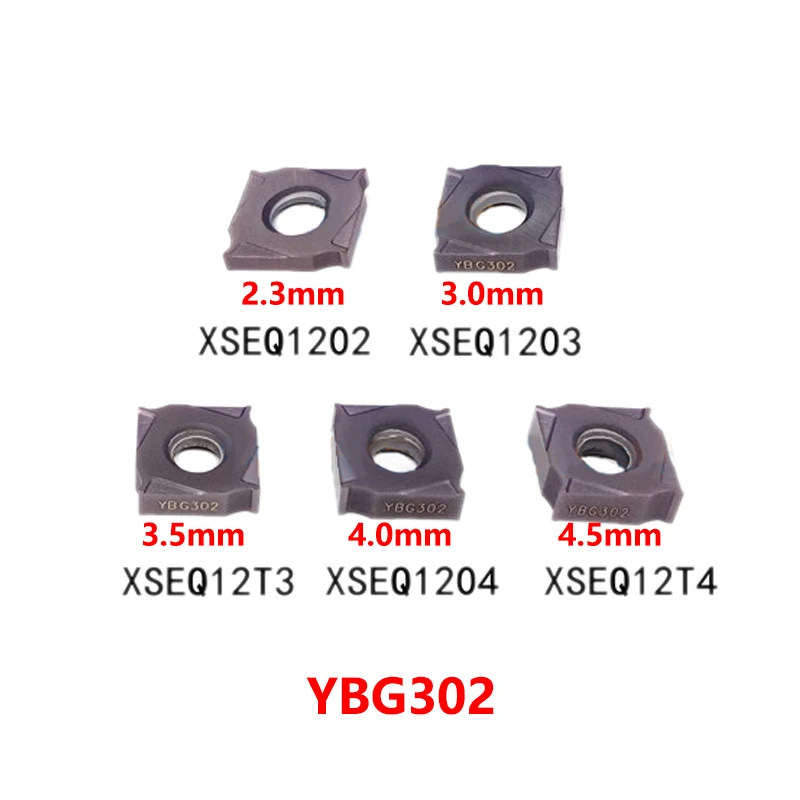 Original XSEQ1202 XSEQ1203 XSEQ12T3 XSEQ1204 XSEQ12T4 YBG302 Three Edge Milling Inserts CNC XSEQ 1202 1203 12T3 1204 12T4 XSEQ12