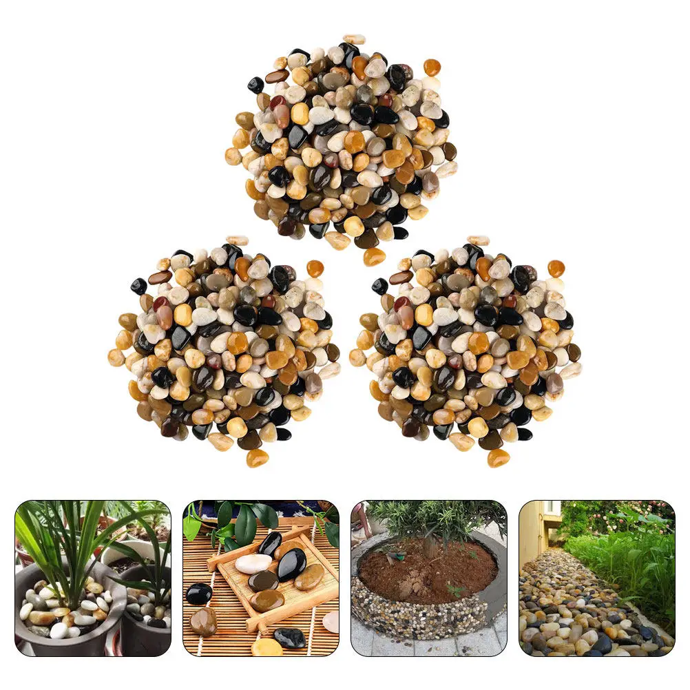 

Набор из 3 упаковок: нетоксичные, устойчивые к выцветанию декоративные камешки для аквариумов, цветочных горшков, комнатных растений, ваз, ландшафтного дизайна и водных объектов
