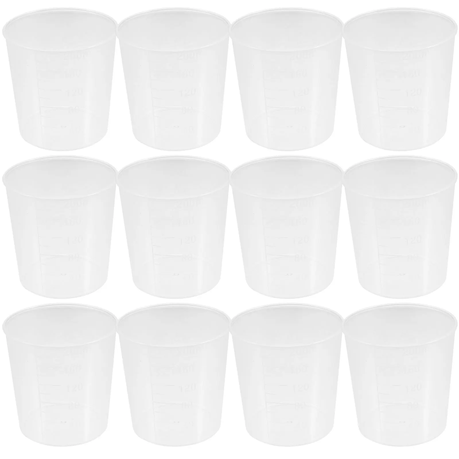 

20Pcs Scale Measuring Cups Clear Transparent 200Ml Sample Containers Accurate Markings Multi-Purpose Laboratory Kitchen Mixing