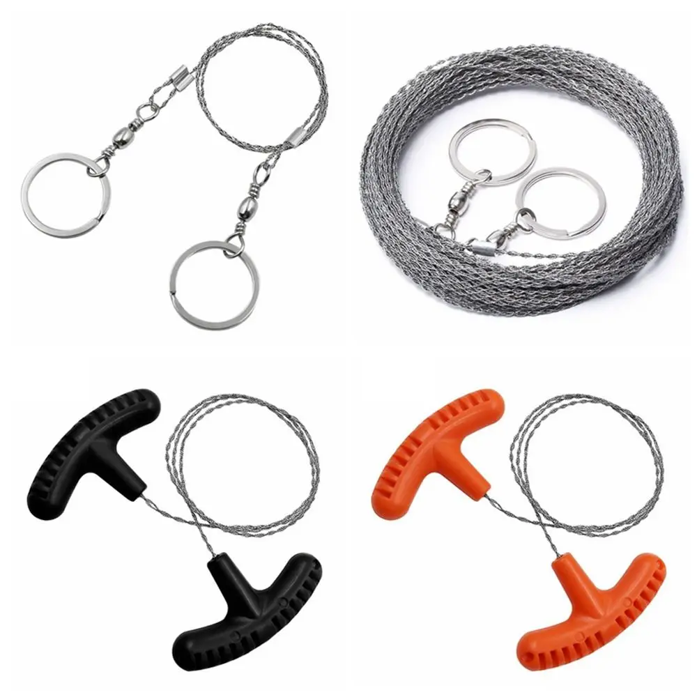 Stainless Steel Survival Rope Saw Spiral Winding 4-strand Stainless Steel Wire Saw Durable Effort Saving Tree Saw