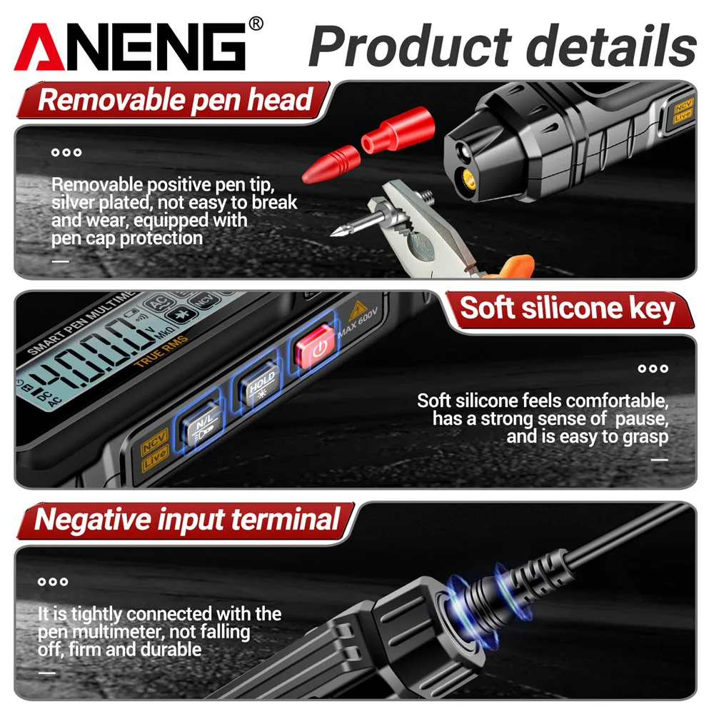 ANENG A3005 smare Akol típusa multimeter Digitális professzionális  AC/DC feszültség 4000 counts Fogyasztásmérő Áramszaggató Ellenállóképesség NCV Ohm Dióda doga