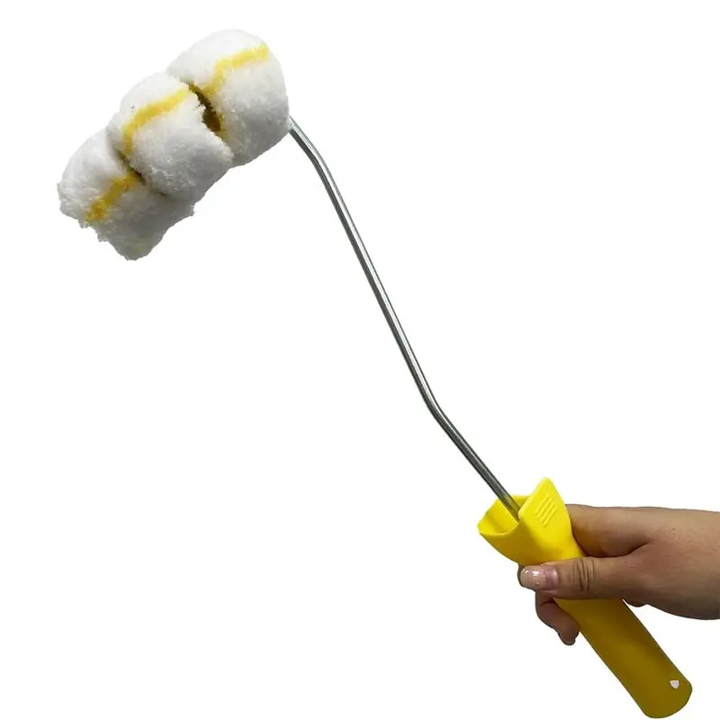 ABZC-For Painting Pipes, Curved Contour Pipe Paint Roller Covers 3 Wheels Mini Roller Covers With Frame Mini Rollers