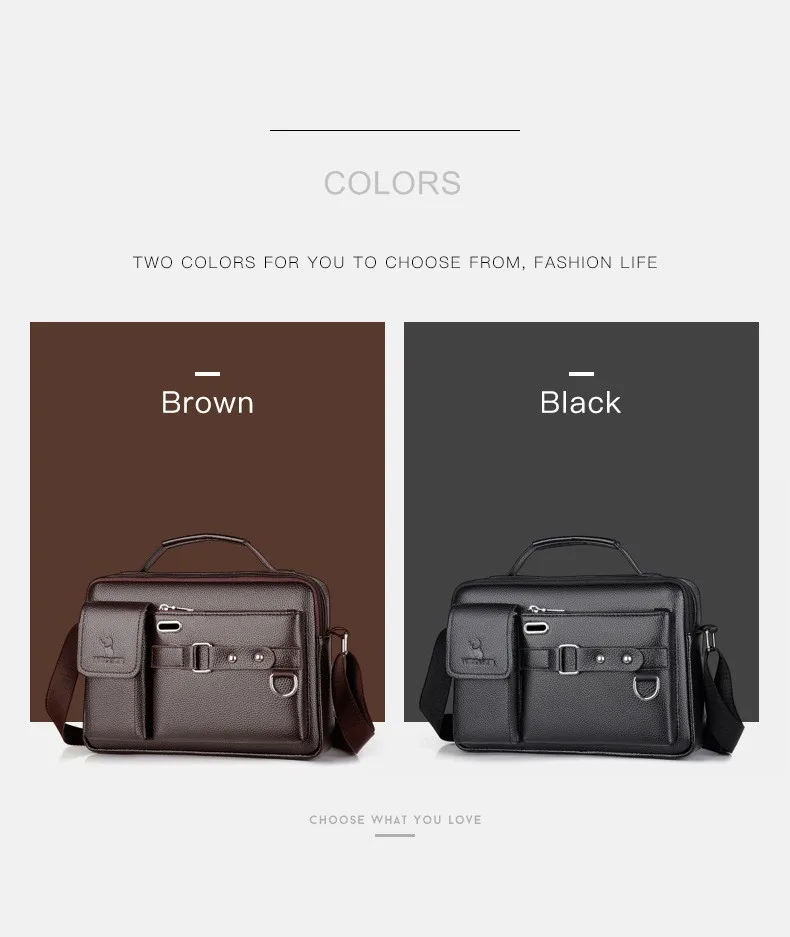 Briefcase for Men Attach Valise Leisure Large Capacity Quality PU Handbag Shoulder Bags Business Messenger Bag Gentlemen