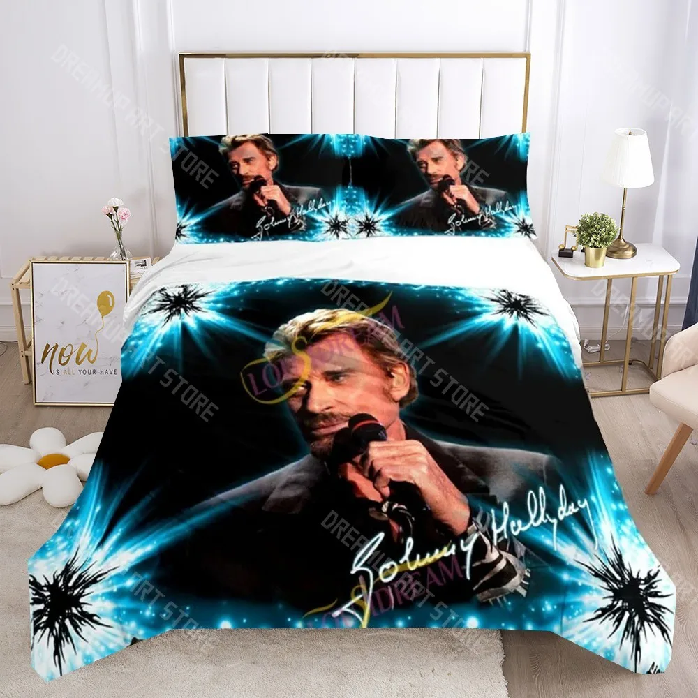 3D Print Johnny Hallyday Rock Singer Bedding Set for Boys Girls Duvet Cover Pillowcase Twin Queen King Full Single Double Sizes