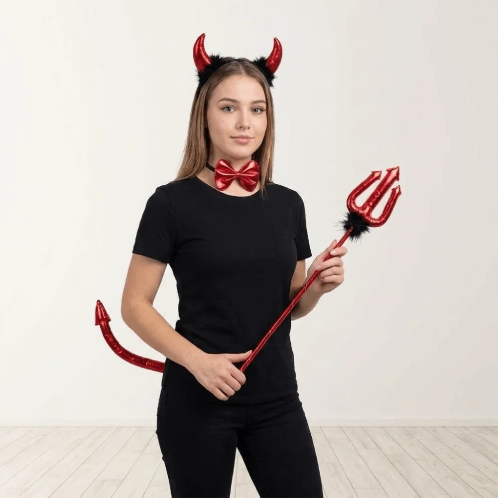 Plastic Halloween Cosplay Accessories Performance Props Cosplay Costume Cow Horn Hairband Hair Hoop Headdress