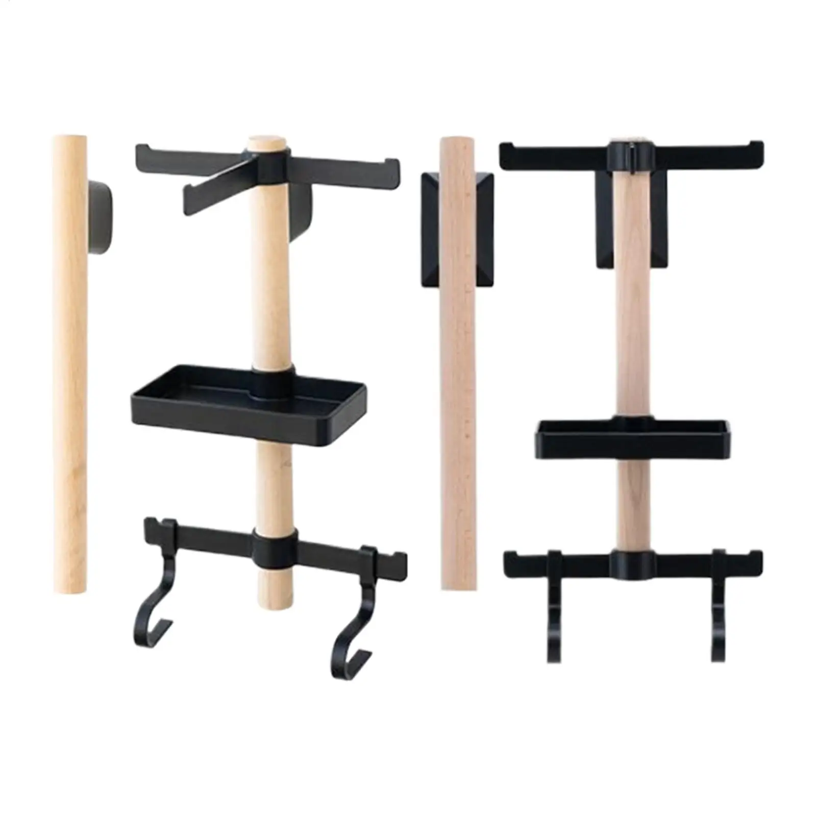 Bicycle Wall Storage rack 1 Set Beech Wood Mounted Gear Rack Helmet Holder for Cyclists Home and Apartment Garage Accessory