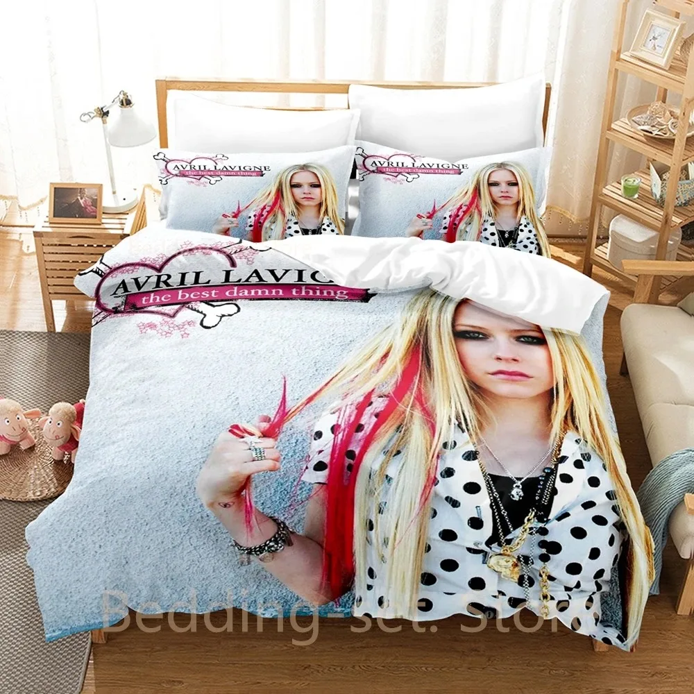 

2024 Avril Lavigne Bedding Set Single Twin Full Queen King Size Bed Set Adult Bedroom Duvetcover Sets Personality Bed Sheet Set