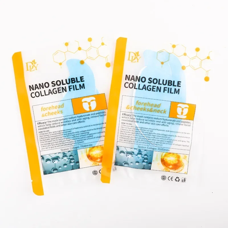3pcs Collagen Film Paper Soluble Facial Mask Cloth Anti-Aging Soluble Water Face Filler Full Collagen Fiming Lifting Face Care