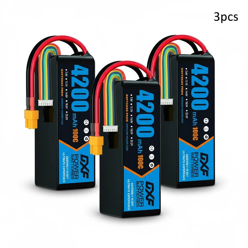 DXF Lipo Batterij 6S 22.2V 3500mAh 4200mAh 5200mAh 7000mAh 10000mAh 80C 100C voor RC Helicopter Drone UAV FPV Boot Tankwagen AUTO