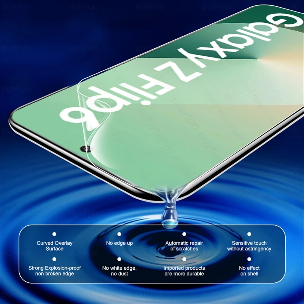 2Pcs Full Glue Hydrogel Film Screen Protector On For Samsung Galaxy Z Flip6 5G Samsungs ZFlip6 Flip 6 Z6 SM-F741B 6.7