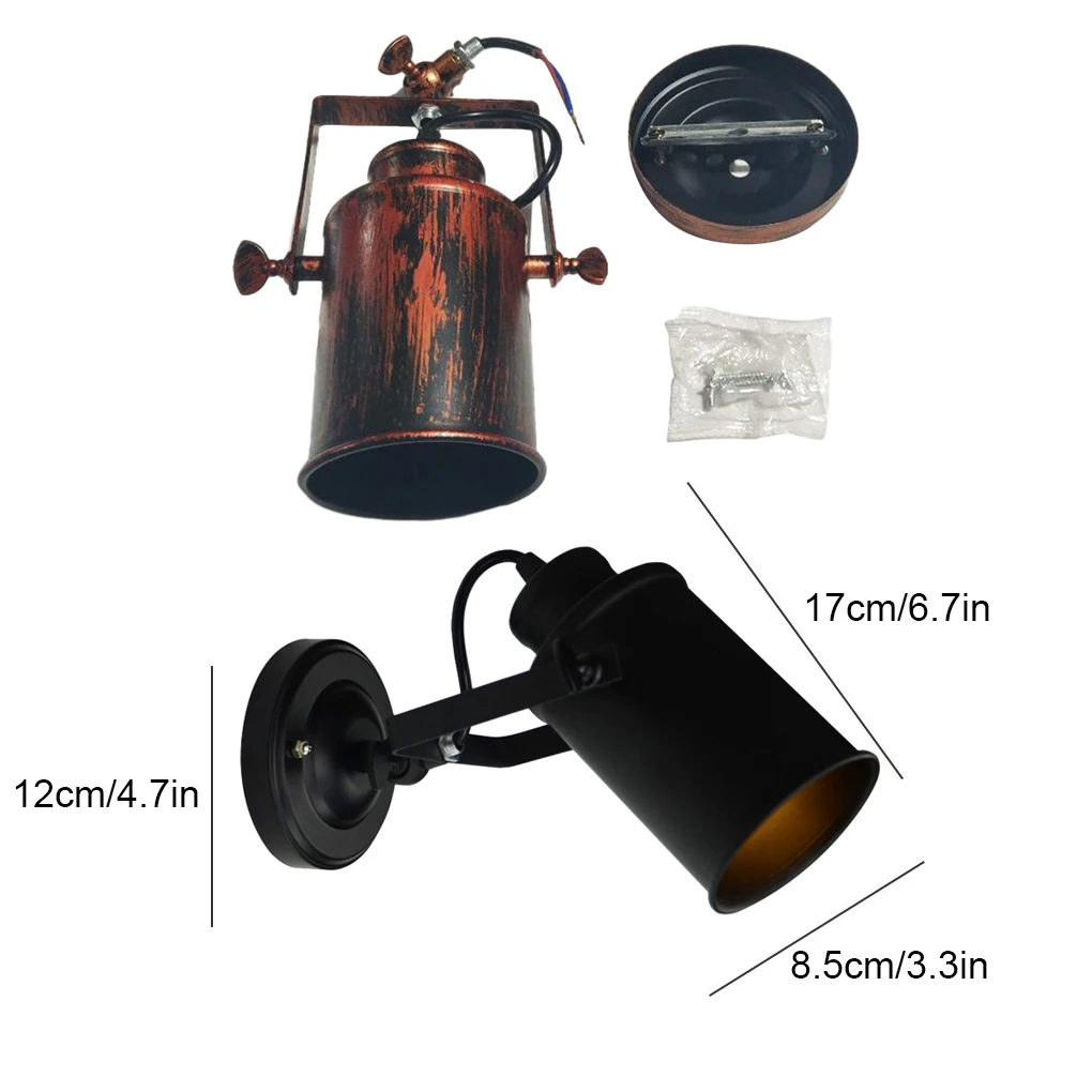 Металлический прожектор в индустриальном стиле — процесс тонкой выпечки для винтажного корпуса лампы, прочная ржавчина