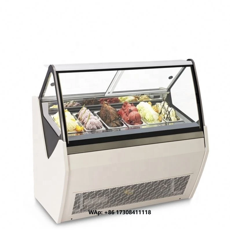 Immersive Glass Door Chest Display Freezer Refrigerator Ice Cream Freezer Large Capacity Storage of Frozen Food