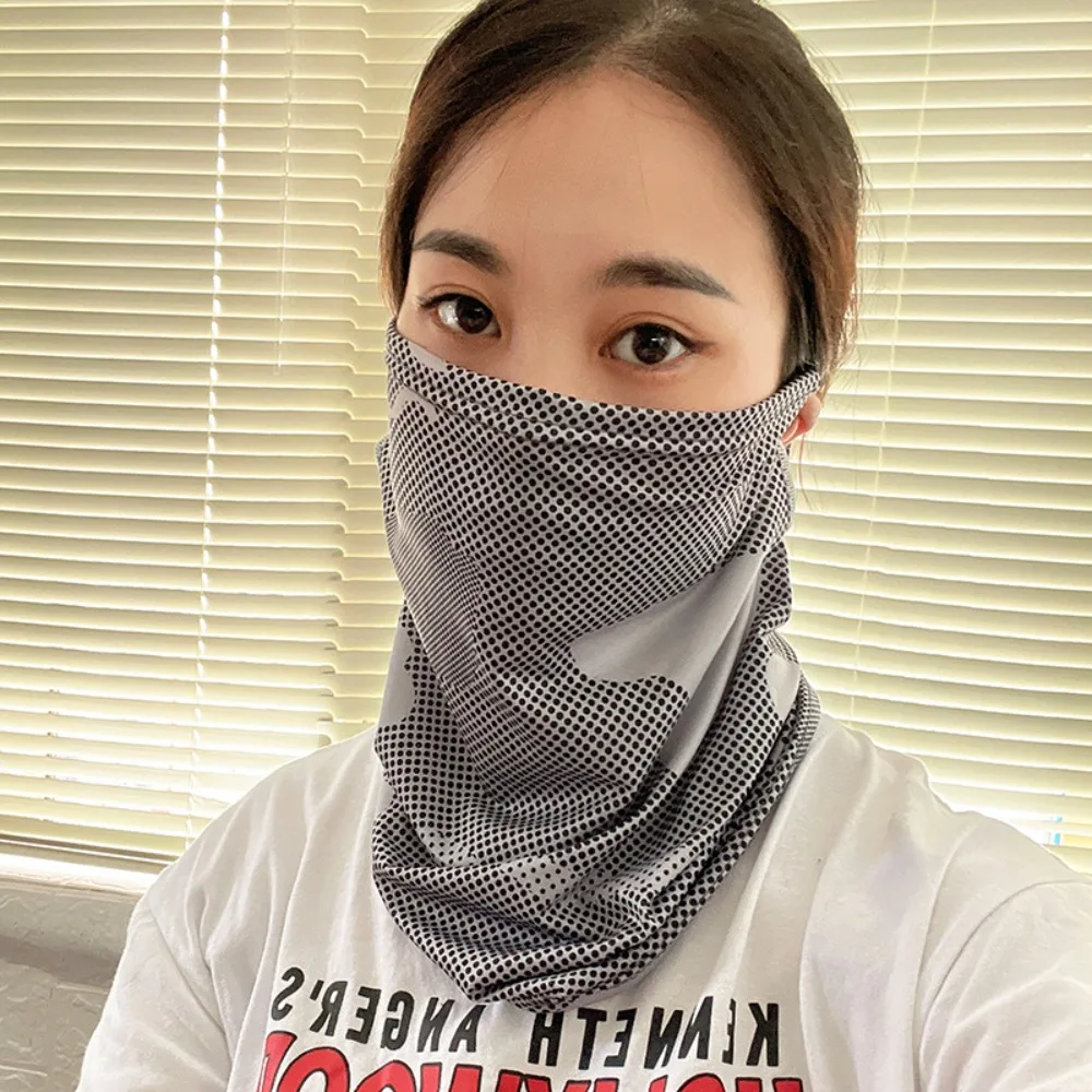 UV Protection Ice Silk Face Cover Quick-drying Breathable Bandana Semi Obscured Surface Driving Face Mask Sun Protection Scarf