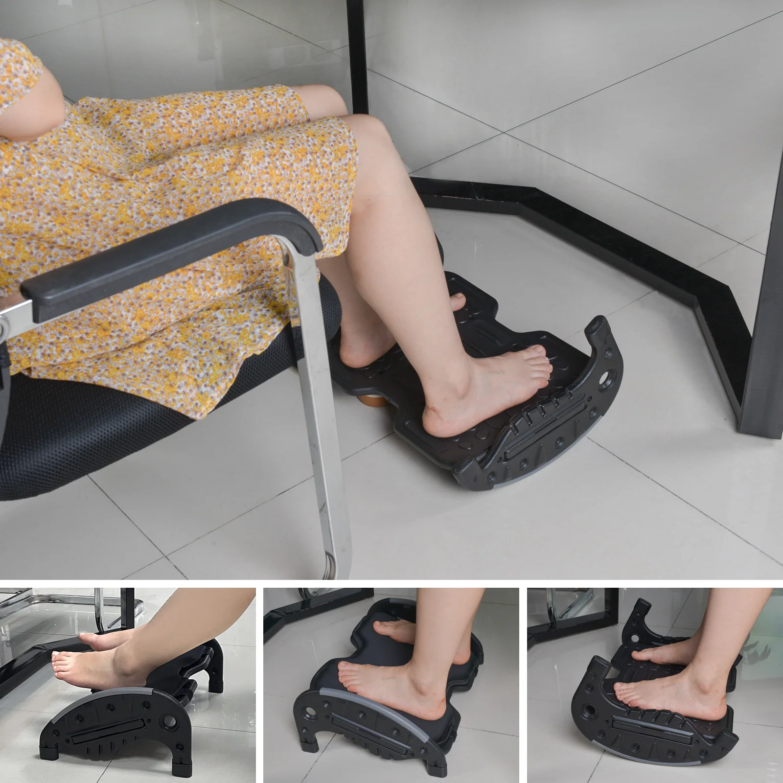 Foot Rest Stool for Under Desk at Work with Removable Soft Warm Foam Cushion Ergonomic Foot Stool with Massage Texture Office image 6