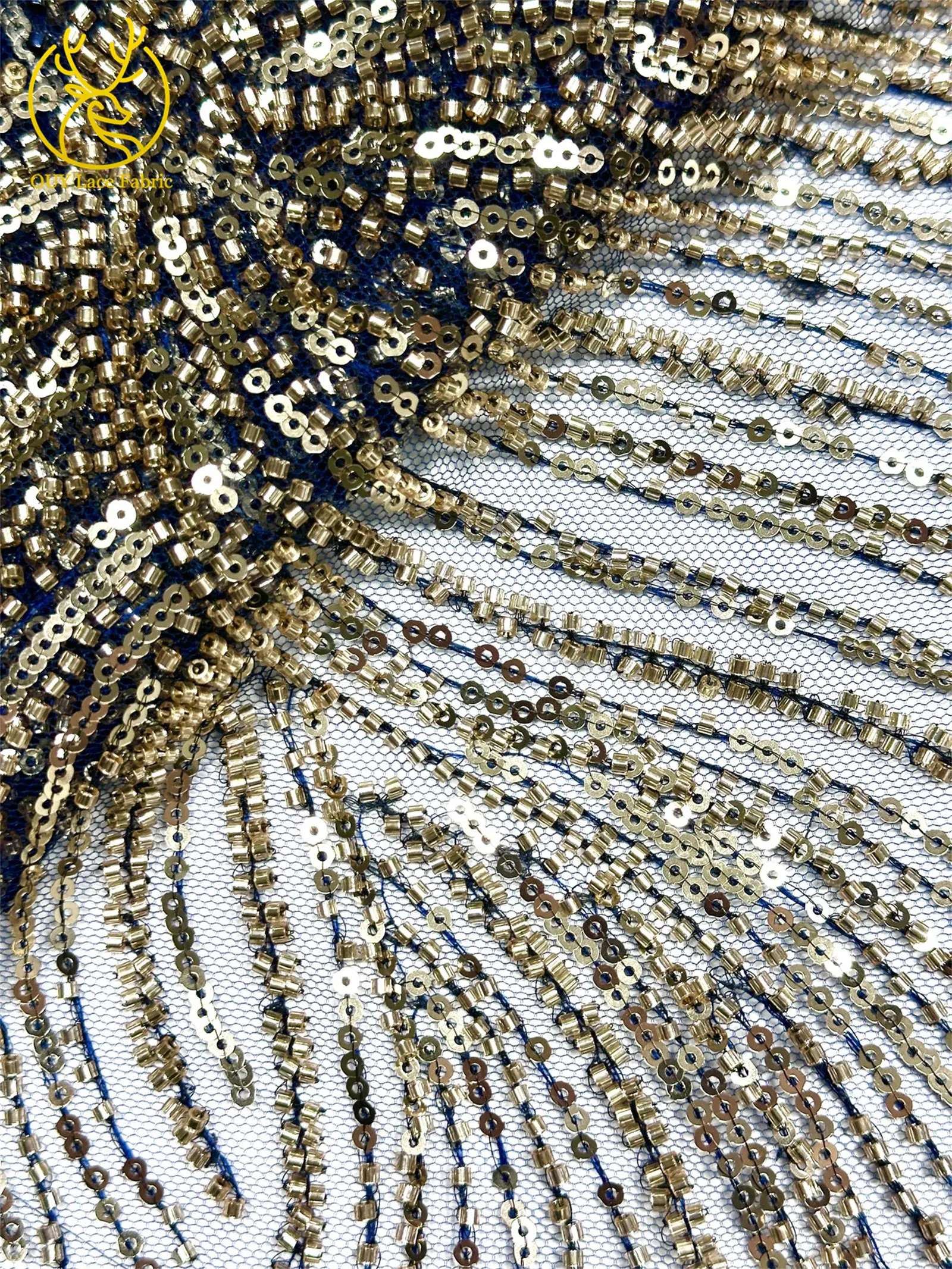 2026 Premium Spitze 5 Yards Französische Nigerianische Spitzenstoffe Afrikanische Pailletten-Perlen-Spitze für Damen Party Hochzeit Bankett – Detail 19