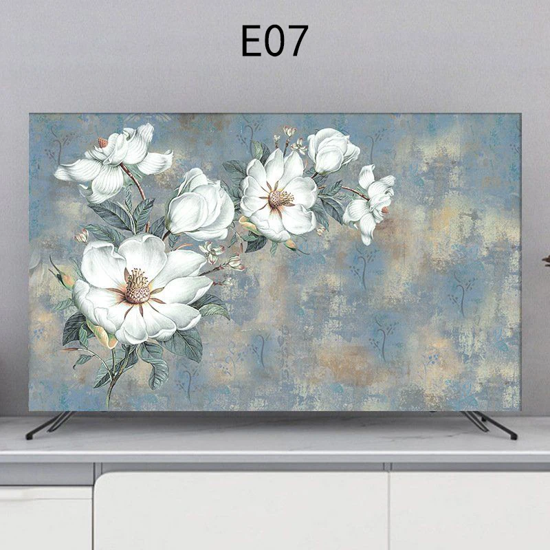  أزياء مطبوعة تمتد التلفزيون تلفاز LCD هود المنزل الحائط التلفزيون حامي الغبار واقية غطاء 32-75 بوصة الأثاث #3