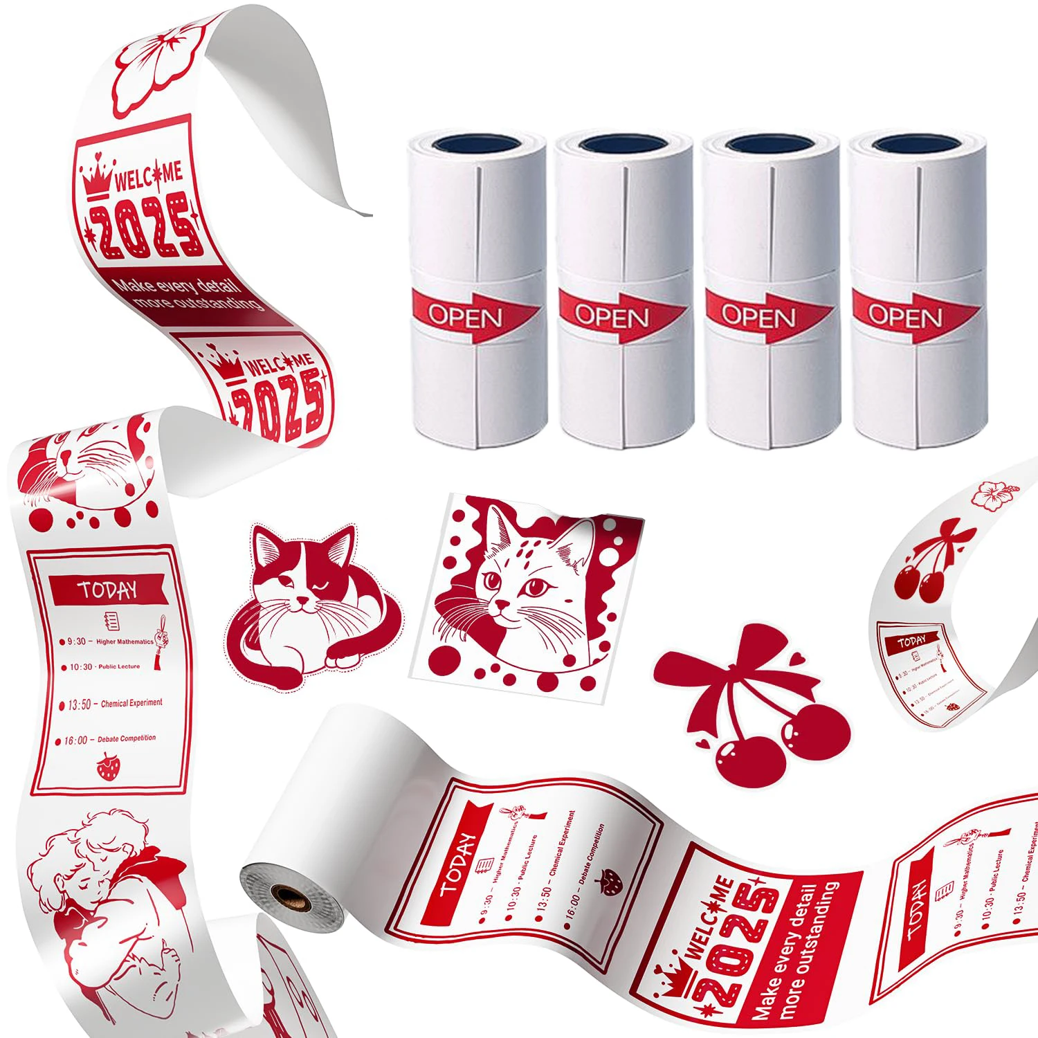 Papel de impressão colorida instantânea para impressoras térmicas, perfeito para cabines fotográficos, escolas, eventos de escritório