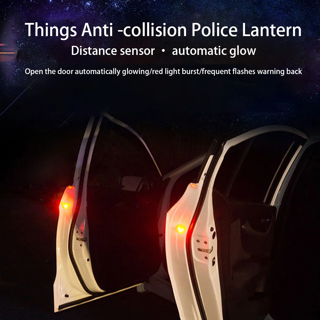 4 قطع عالمية LED لفتح باب السيارة، أضواء مضادة للتصادمات، إنذار ستروب، مصباح إيقاف السيارة، ضوء أصفر #3