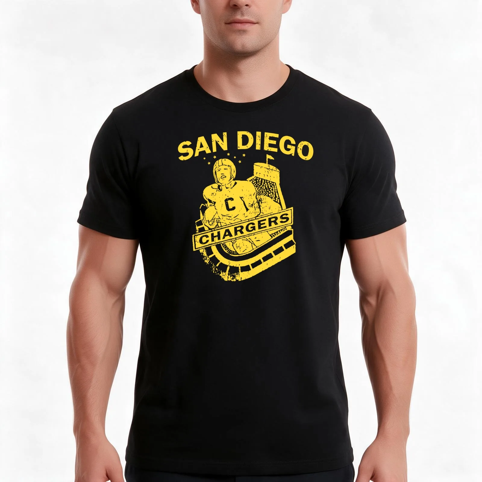 Vintage San Diego Chargers T-Shirt, Summer Casual Cotton Tee, Oversized Streetwear Tops, Vintage Graphic Print, Unisex Men Women