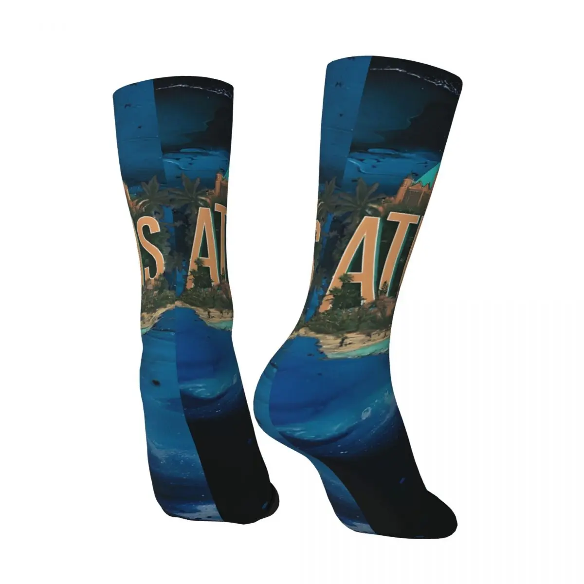 A Sun Kissed Men's Socks Vintage Harajuku A-Atlantiss Street Style Novelty Seamless Crew Sock